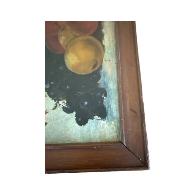 Early 20th Century Fruit Still Life Oil Painting in Original Frame For Sale - Image 12 of 15
