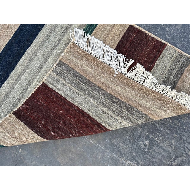 Textile 1980s Afghan Flat Weave Vintage Maldari Tribal Kilim Runner Rug For Sale - Image 7 of 7