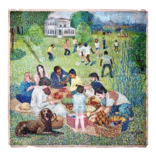 A Hopeful Pointillist Painting After Georges Seurat’s “Sunday Afternoon…” by Brenda Joysmith For Sale