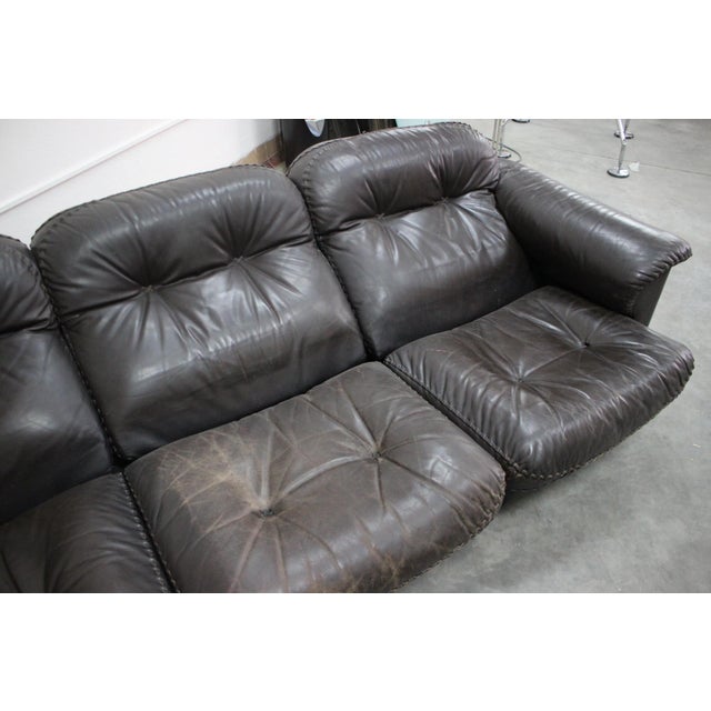 Adjustable DS-110 Three-Seater Sofa in Leather from De Sede, 1970s For Sale - Image 12 of 15