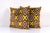 Yellow and Burgundy Silk Ikat Velvet Pillow Cover - A Pair -Luxurious cushion cover of handloomed ikat fabric -Insert is...