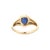 Metal Chic 14k Gold Blue Sapphire Contemporary Signet Ring Size 5 For Sale - Image 7 of 12