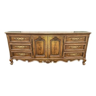 1980s Drexel Brittany Collection French Country Long Triple Dresser For Sale