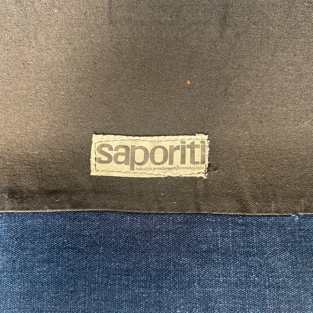 1970s 1970s Pair of Alberto Rosselli Confidential Armchairs for Saporiti in Blue Velvet For Sale - Image 5 of 5