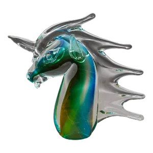 Archimede Seguso Murano Signed Italian Sommerso Glass Unicorn Horse Sculpture