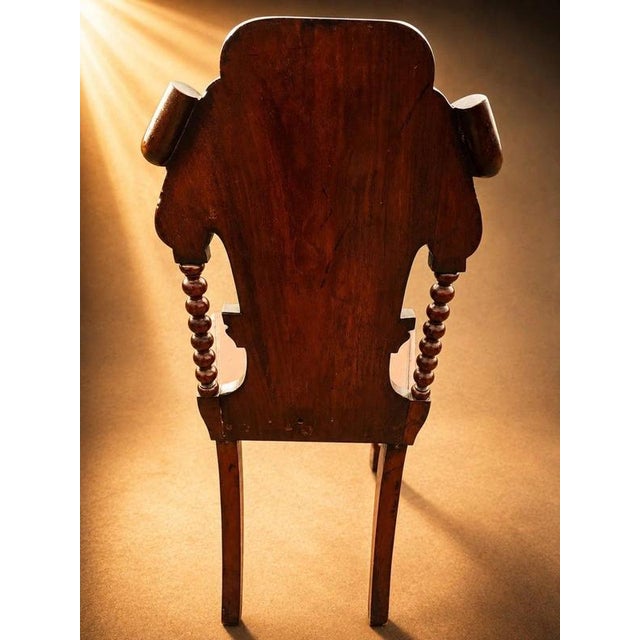 Late Victorian Carved Oak Hall Chair with Barley Twist Legs, 1890 For Sale - Image 6 of 11