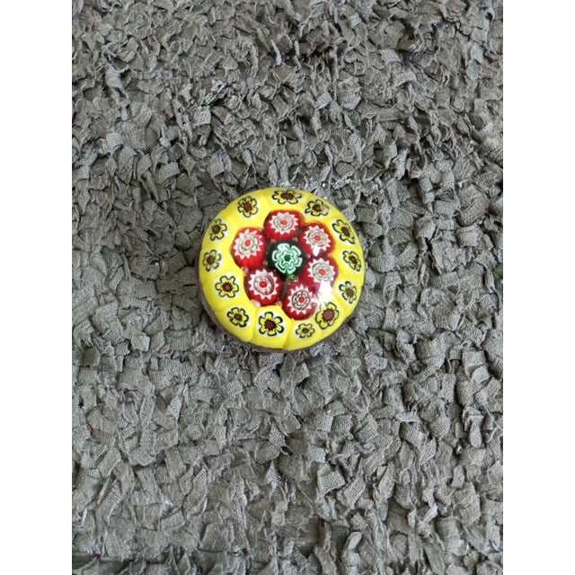 Glass 1980s Murano Style Millefiore Paperweight For Sale - Image 7 of 7