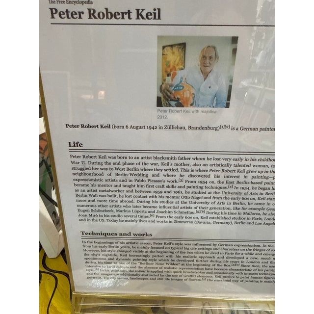 Paper 1970s Peter Keil Cubist Red Portrait Paintings a Pair For Sale - Image 7 of 8