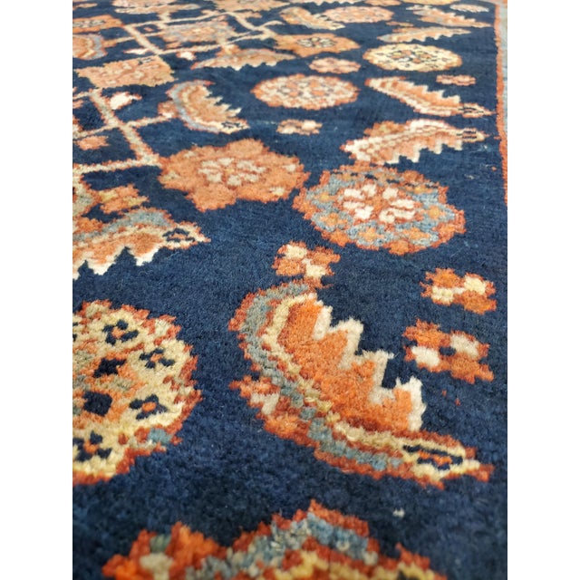 Textile Antique Persian Serab Rug, Handmade Wool Oriental Rug, Red, Ivory, Camel, Blue For Sale - Image 7 of 18