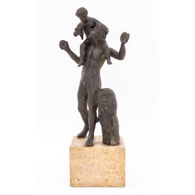 Grand Tour After the Antique Satyr & Young Dionysus Sculpture For Sale - Image 3 of 6