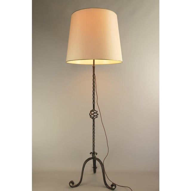 Large Wrought Iron Floor Lamp, France, 1930s For Sale - Image 9 of 18