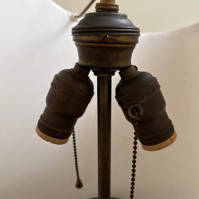 Brown Antique Cloisonné Vase Base Lamp For Sale - Image 8 of 12