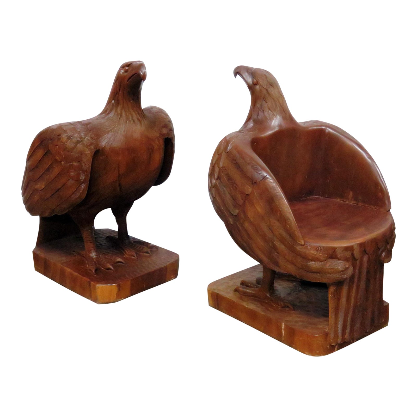 Antique Carved Eagle Chairs a Pair Chairish