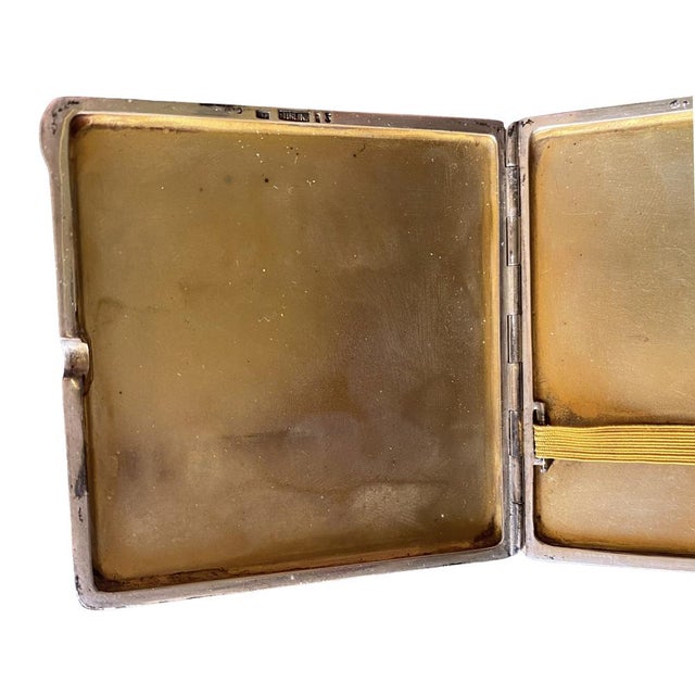Art Deco Silver and Guilloche Enamel Cigarette Case For Sale - Image 9 of 12