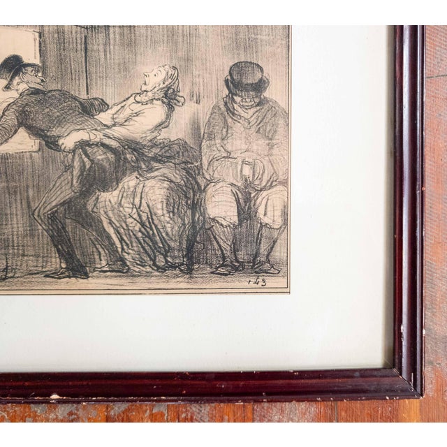 19th Century 19th Century French Lithograph Print "En Chemin De Fer" by Honore Daumier For Sale - Image 5 of 15