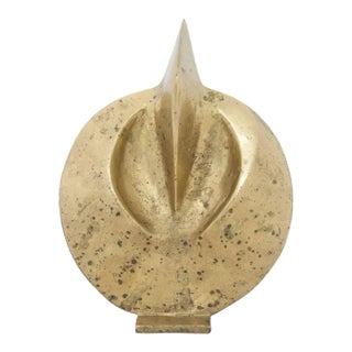 Kostas Dikefalos, Gilt Bronze Modernist Abstract Sculpture in Manner of Brancusi For Sale