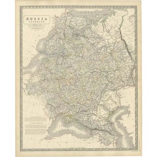 Antique Map of Russia in Europe attributed to W. & A. K. Johnston, 1850 For Sale