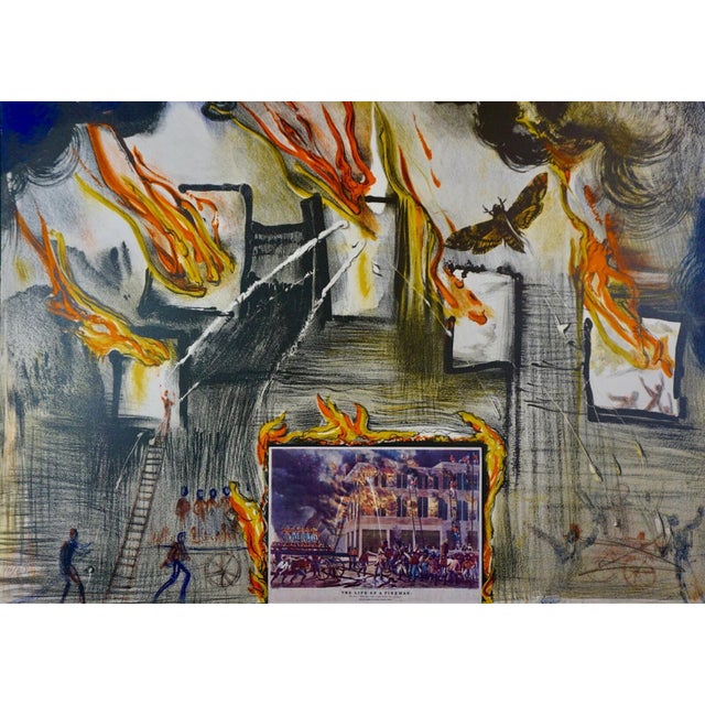 ARTIST: Salvador Dali TITLE: Currier & Ives Fire! Fire! Fire! MEDIUM: Lithograph + Collage SIGNED: Hand Signed PUBLISHER:...