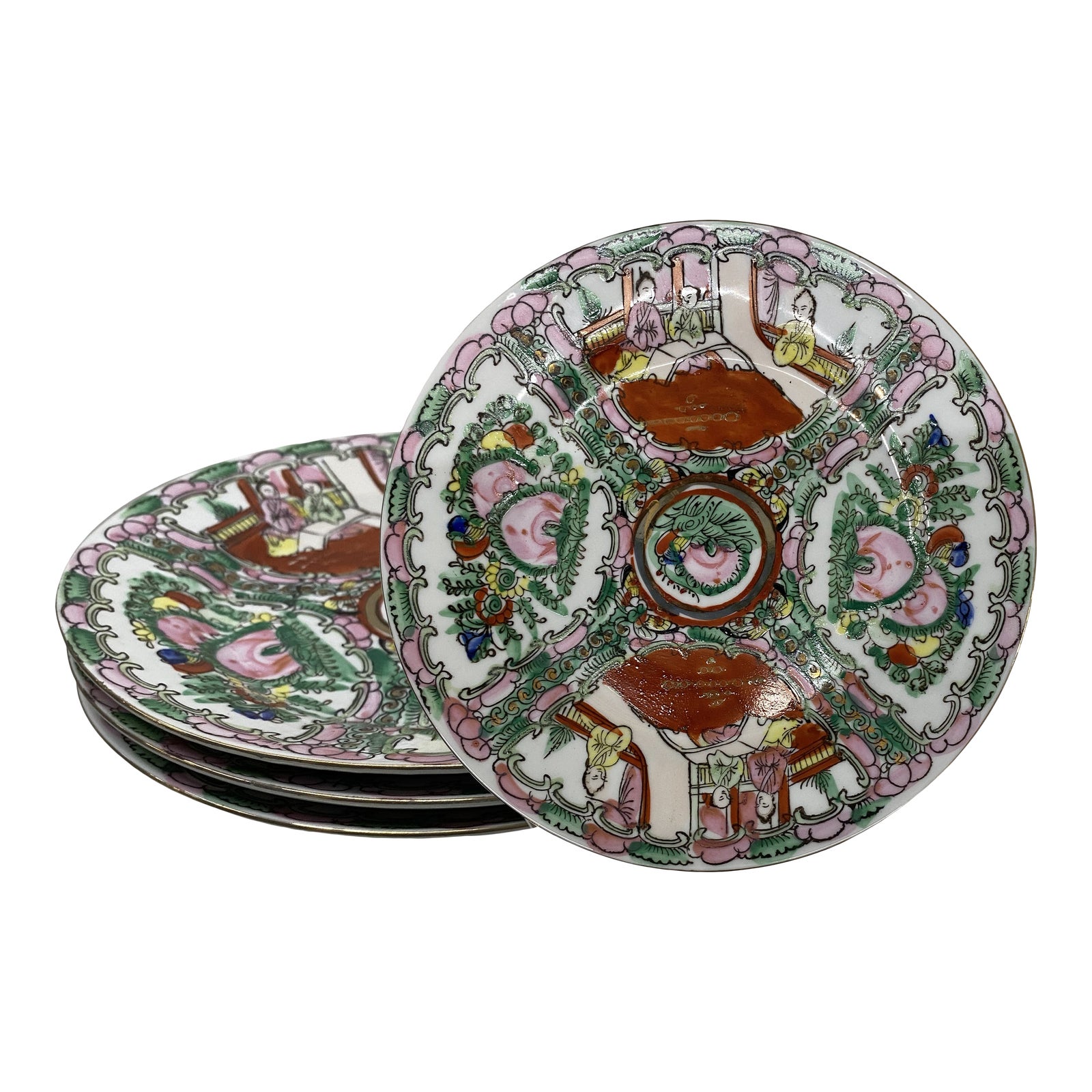 Vintage Small Rose Medallion Decorative Plates Set of 4 Chairish