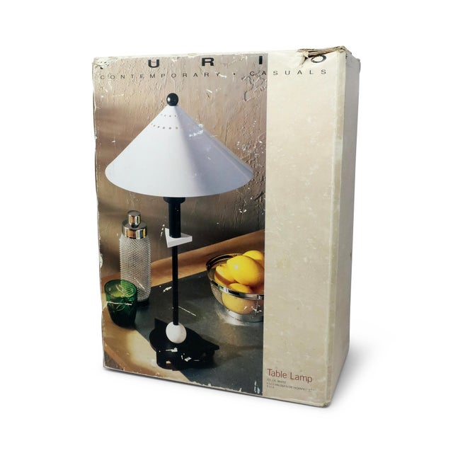 1980s Postmodern Black and White Table Lamp For Sale - Image 10 of 10