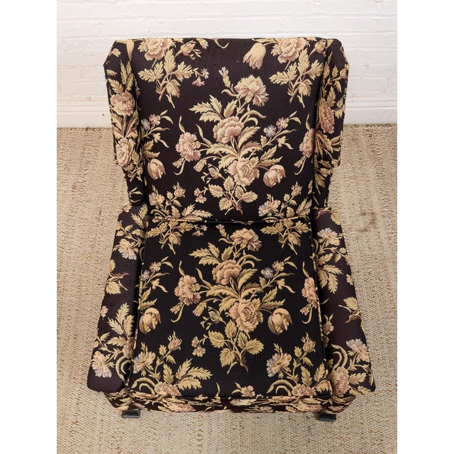 Black Floral Vintage Chair For Sale - Image 8 of 9