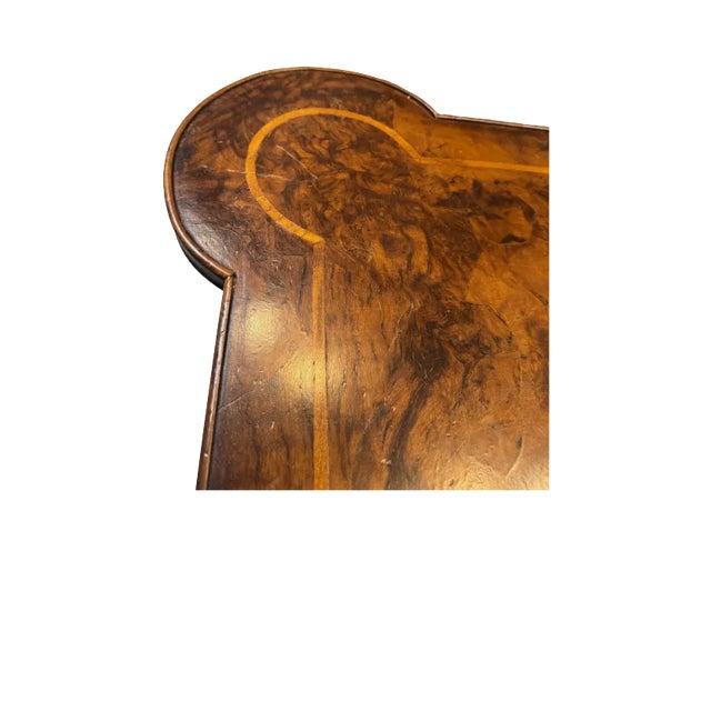 Antique Burl Wood Game Table For Sale - Image 4 of 6