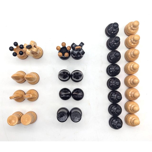 Vintage Polish Carved Wood Chess Set, 33-Piece Set For Sale - Image 10 of 10