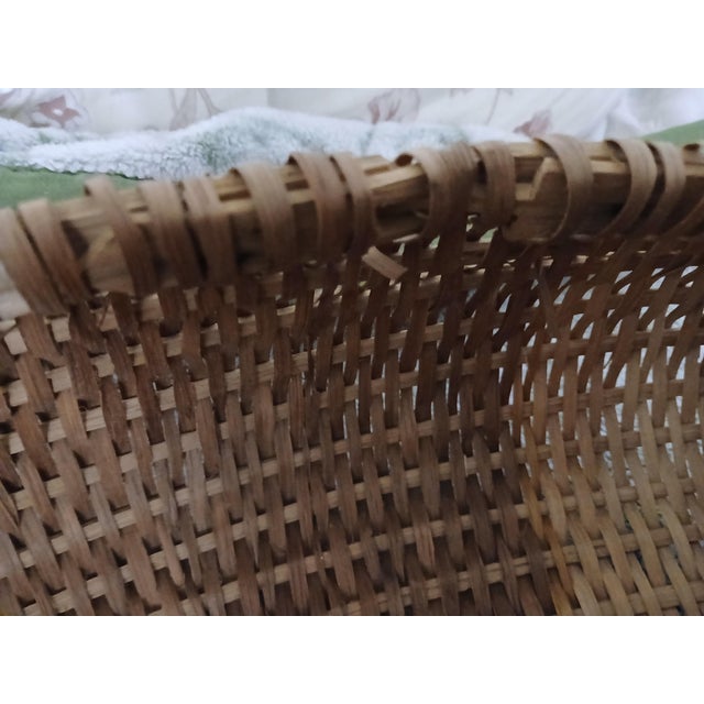American Antique Woven Splint Buttocks Basket Gathering Basket For Sale - Image 3 of 7