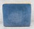 Wood Vintage 70s Coastal Natural Wicker Blue Suede Footstool Ottoman For Sale - Image 7 of 10