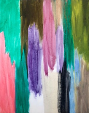 Rudi Molacek, Austrian Contemporary Abstract Expressionist Painting Vertical Lines of Color, 2008