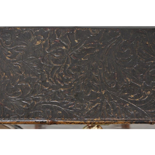 Antique English Victorian Bamboo Chinoiserie Compact Fall Front Secretary Desk For Sale - Image 10 of 18