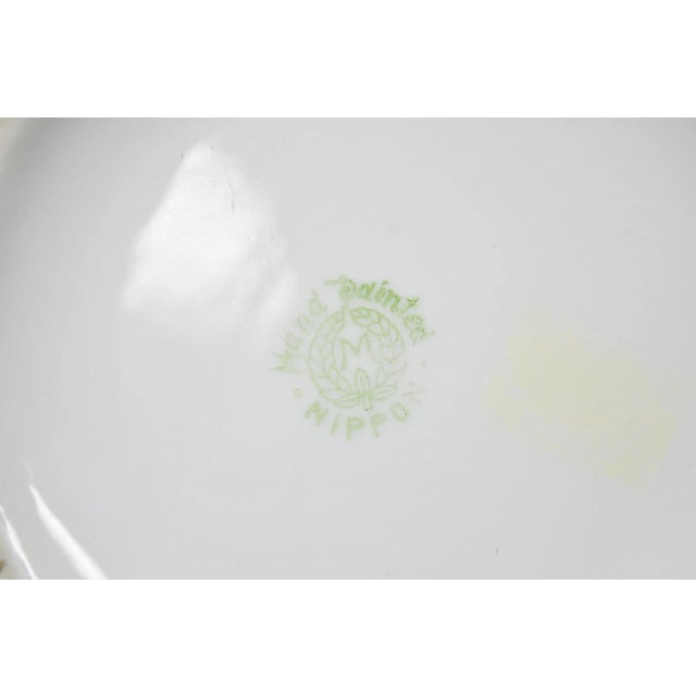 Antique Nippon Morimora Hand Painted Flowers & Ducks Coral Porcelain Bowl (A) For Sale - Image 13 of 16