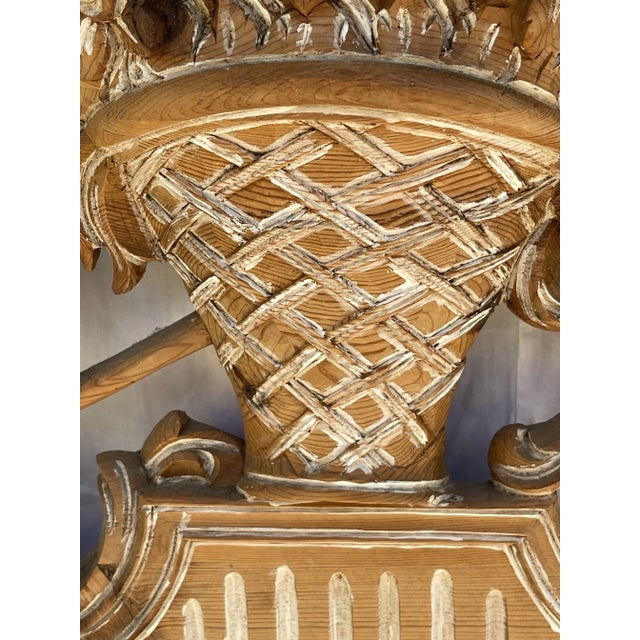 Wood French Style Carved Wood Mantel Mirror With Garden Tools & Basket For Sale - Image 7 of 12
