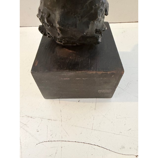 Dark Gray Vintage Modern Sculptural Female Bust For Sale - Image 8 of 12