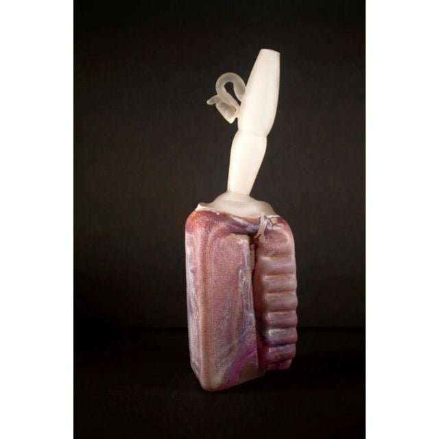 Late 20th Century Bernie D’Onofrio Contemporary Hand-Blown Sculpted Purple & Frosted Etched Glass For Sale In Detroit - Image 6 of 12