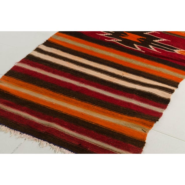 Textile 1950s Handwoven Decorative Kilim Runner For Sale - Image 7 of 10