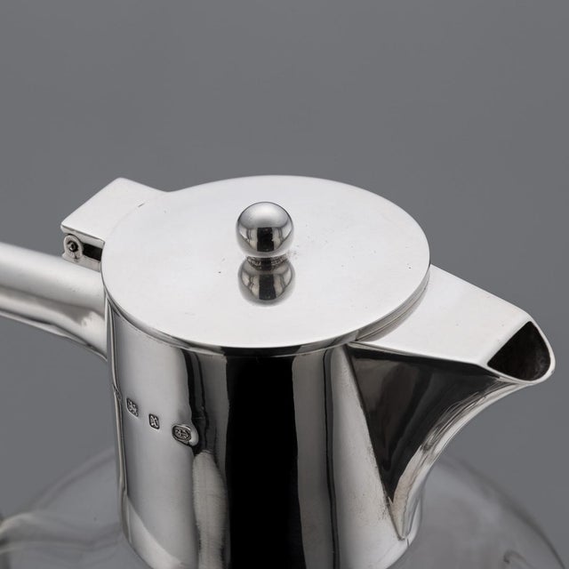 Antique English Silver and Etched Glass Claret Jug, 1897 For Sale - Image 10 of 18