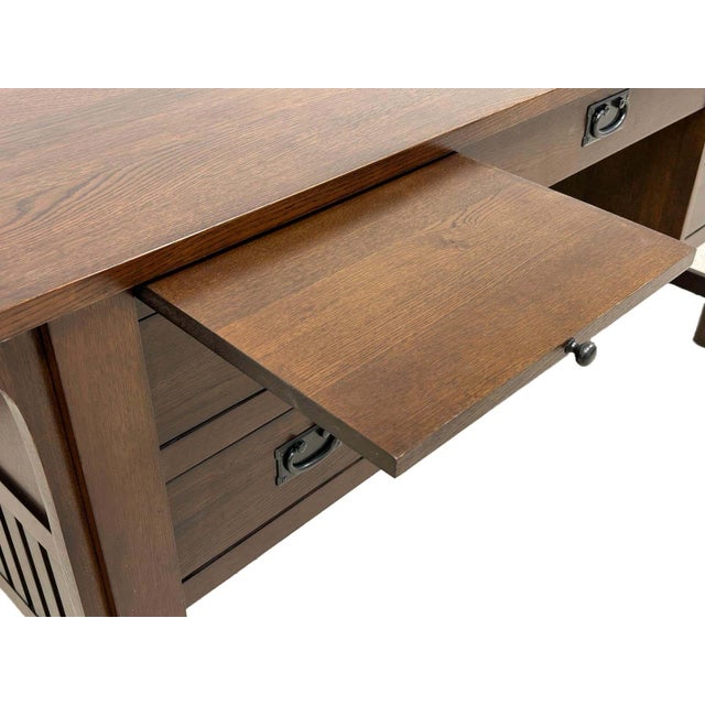 Wood Preorder Mission Quarter Sawn Oak 5 Drawer Desk - Walnut For Sale - Image 7 of 11