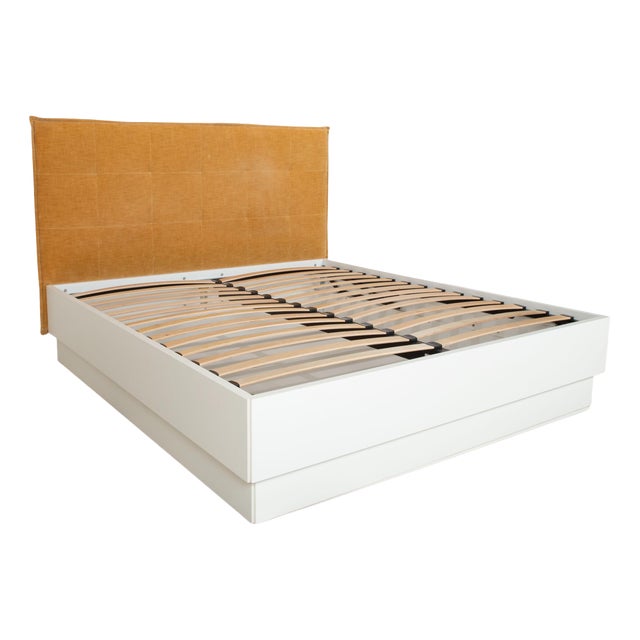 Lugano Fabric Bed Frame in Yellow, White and Curry with Manual Function by BoConcept For Sale