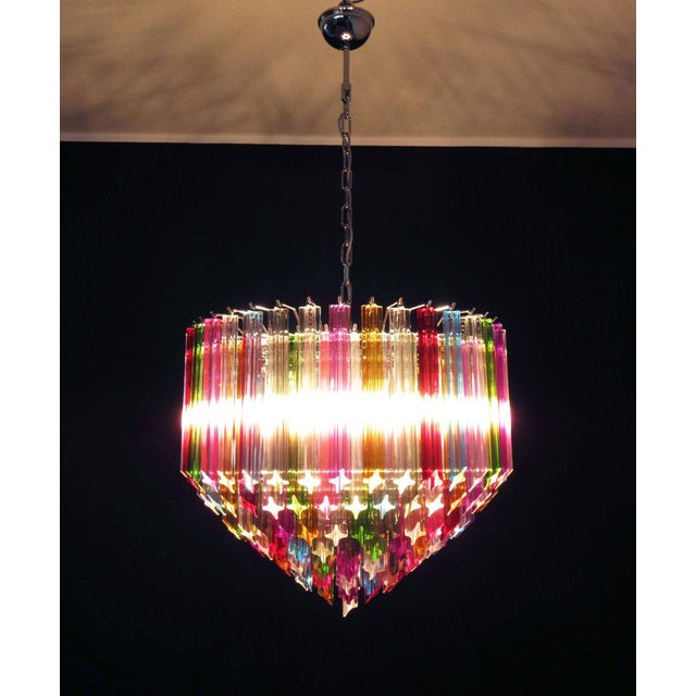 Modern Quadriedri Murano Glass Chandelier with 163 Trasparent Prism Quadriedri, 1990s For Sale - Image 13 of 18