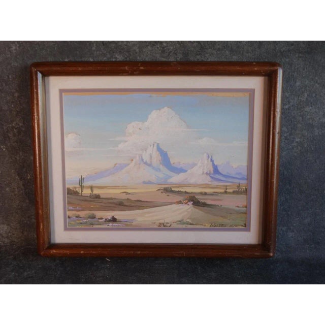 Mid 20th Century Mid 20th Century "Desert Buttes" Gouache Painting on Board by Ralph Arthur Lytle, Framed For Sale - Image 5 of 5