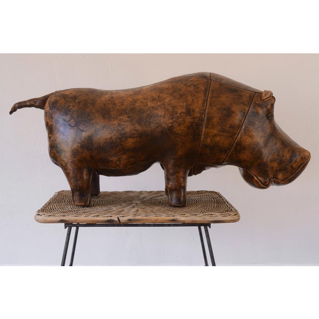 Dimitri Omersa Vintage 1960s Dmitri Omersa Leather Hippo For Sale - Image 4 of 16