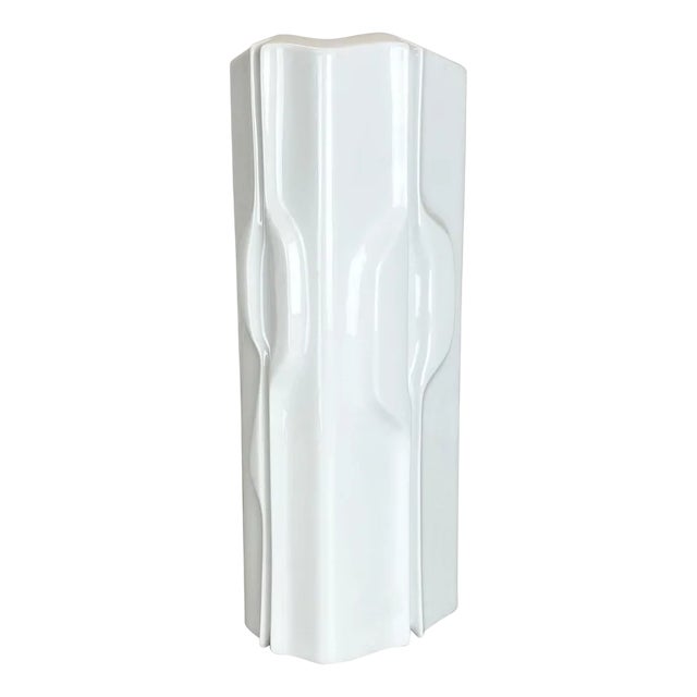 Large Op Art German Porcelain Vase from Fürstenberg Ceramics, Germany, 1970s For Sale