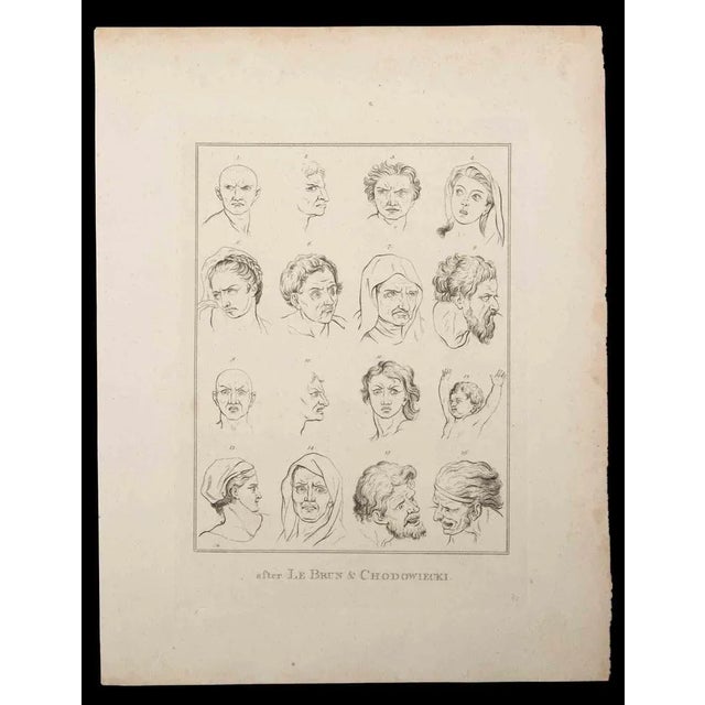 Portrait of men and women is an original etching artwork realized by Thomas Holloway after Lebrun and Chodowiecki, for...