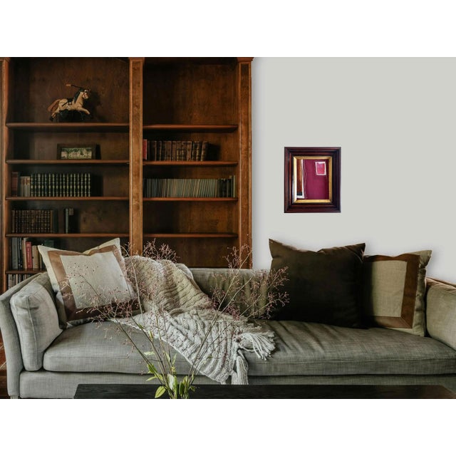 Abstract "Velvet Desire" Abstract Art in Antique Frame, Red Abstract Painting by JTS For Sale - Image 3 of 10