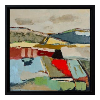 Earth Reflections - Modern Abstract Landscape Paint – Contemporary Framed by Sophie Dumont For Sale