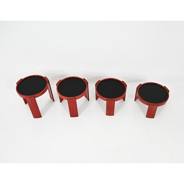 Model 780 Nesting Tables by Gianfranco Frattini for Cassina, 1960s, Set of 4 For Sale - Image 6 of 12