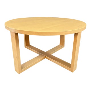 Round Maple Coffee Table Attributed to Leisters Furniture For Sale