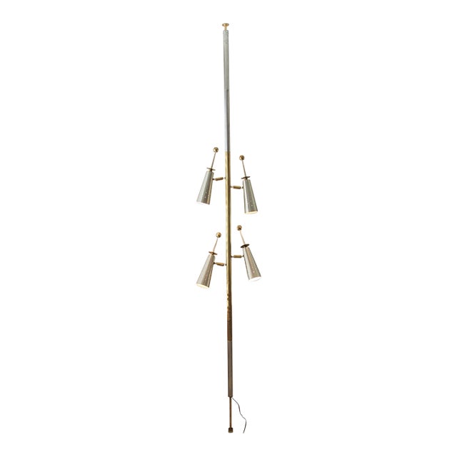 1959 Mid-Century Modern Stiffel Futura Tension Pole Lamp For Sale