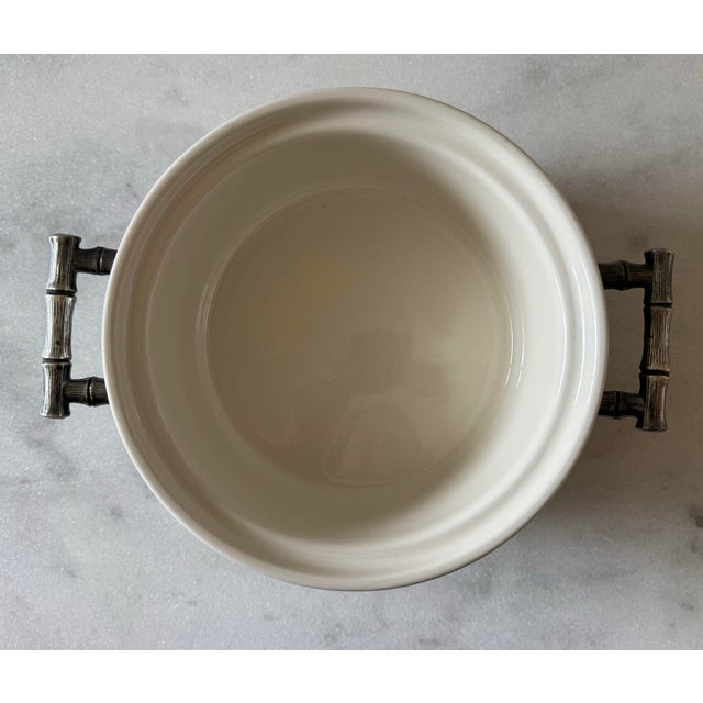 Vintage Faux Bamboo Silverplate Serving Dish For Sale - Image 10 of 12